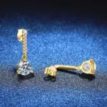 NeeTim-pendientes colgantes de moissanita de 1 quilate, plata de ley S925 con pendiente de boda chapado en oro, joyería de diseño brillante con diamantes de laboratorio 3