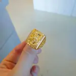 Oro de 24 quilates, anillo de dragón de oro macizo AU999, boca abierta audaz, hombre moderno y elegante 3
