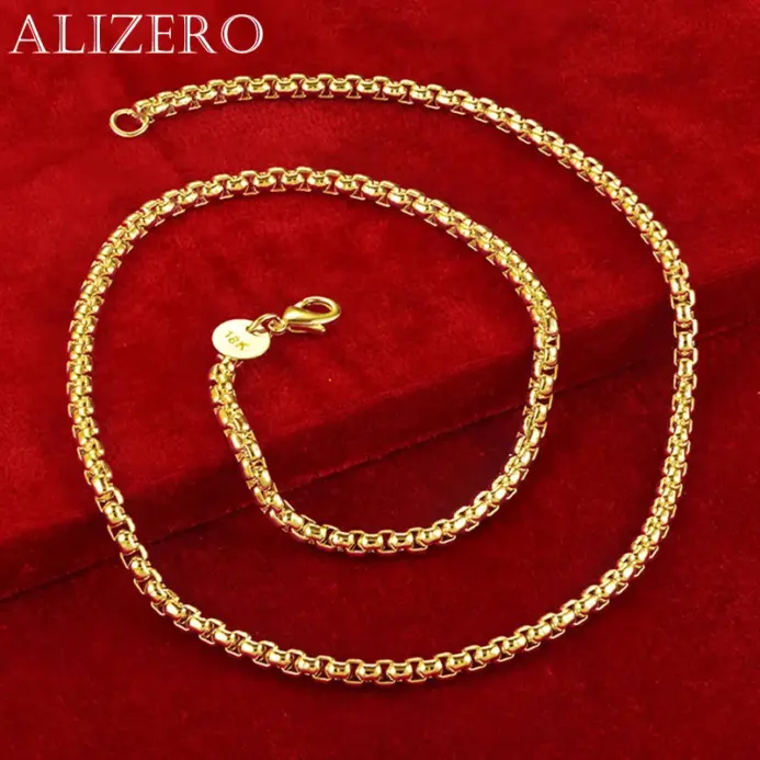 🌟 Collar "Solid Box 18K" – Cadena de Caja Redonda de 4mm Premium 2