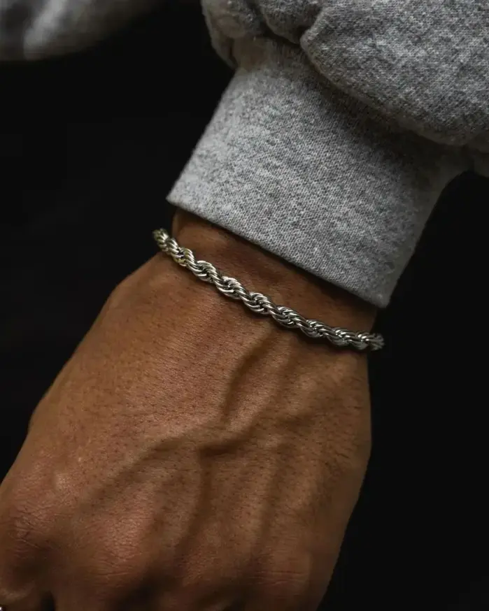 Pulseras de cuerda de acero inoxidable de 2-5MM para hombres y niños, pulsera de eslabones de Color dorado y plateado ajustable, regalo de joyería genial Punk Rock 2