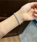 Pulsera de Moissanita Completa de Moda para Mujer y Hombre, Chapado en Plata de Ley 925, Color D, VVS1, Unisex, Pulsera de Moissanita de Lujo 3