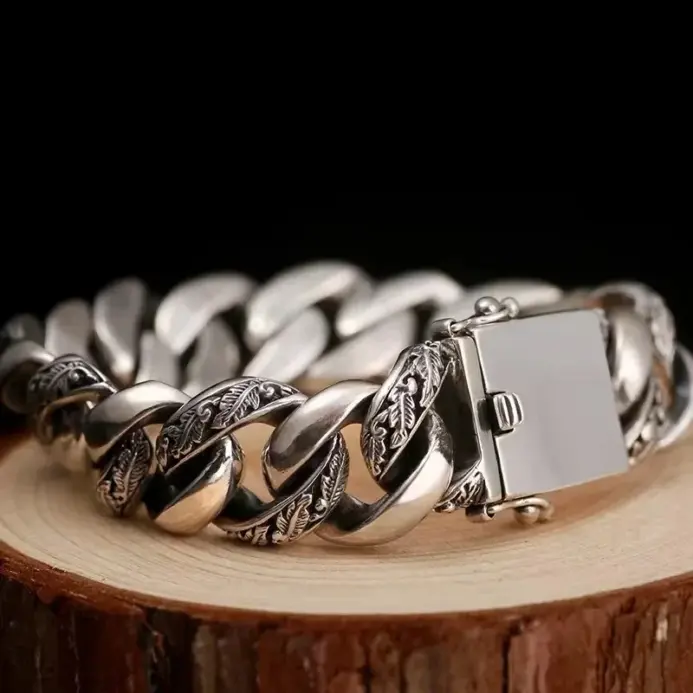⛓️ Pulsera "Cuban Iron S925" – Plata Sólida de Tendencia Urbana 2