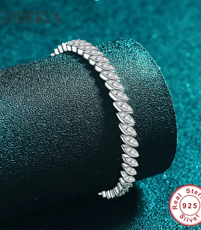 100% de plata S925, pulsera de moissanita, prueba de diamante, brazalete de moda para mujer, joyería de lujo con GRA 2