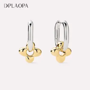 DPLAOPA-pendientes de aro de flor para mujer, de Plata de Ley 925, dos círculos irregulares, joyería de regalo fina y bonita de lujo 2025 1
