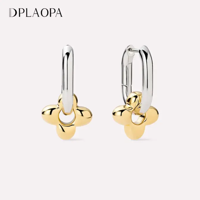 DPLAOPA-pendientes de aro de flor para mujer, de Plata de Ley 925, dos círculos irregulares, joyería de regalo fina y bonita de lujo 2025 1