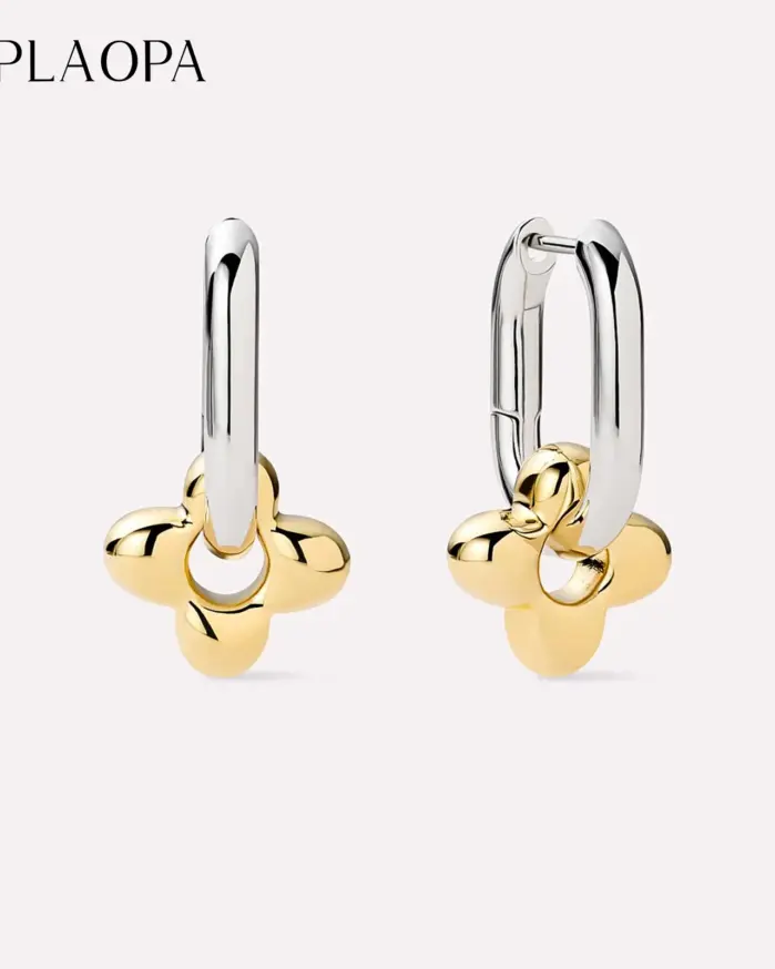 DPLAOPA-pendientes de aro de flor para mujer, de Plata de Ley 925, dos círculos irregulares, joyería de regalo fina y bonita de lujo 2025 1