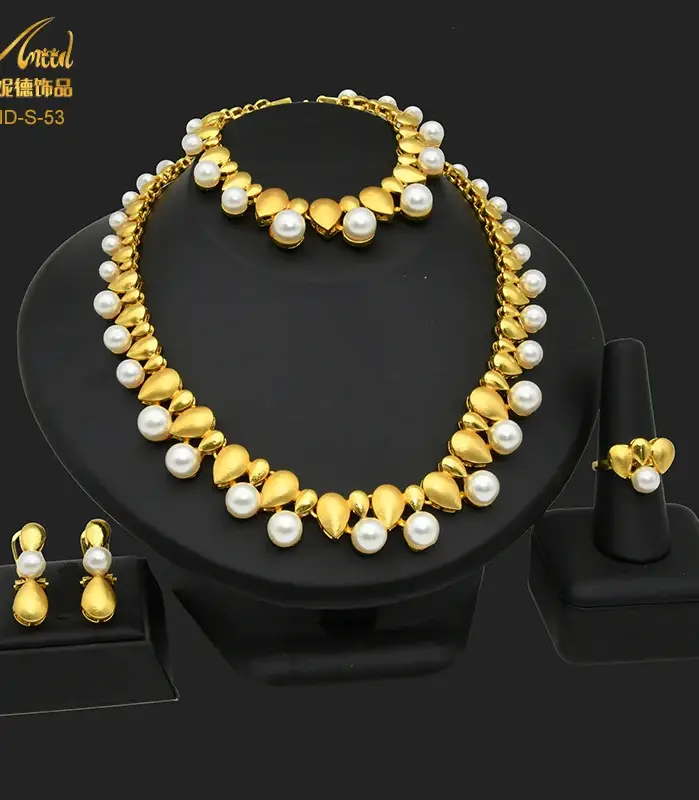 Zircon Pearl Gentle Bridal Set Mujer Oro 24K AU999 - Cadena lisa, perlas redondas, comodidad agradable para la piel 1