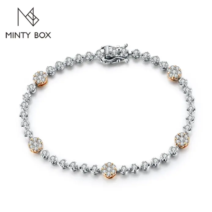 Pulseras de tenis de moissanita para mujer, Plata de Ley S925, Diamante D VVS1, chapado en oro de 18k, regalo de joyería fina de boda 1