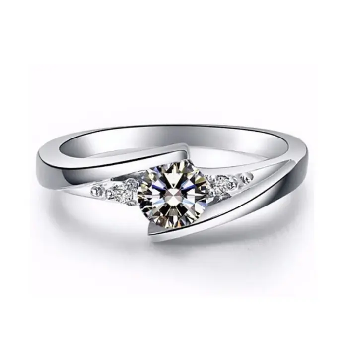 Anillos de acero inoxidable chapados en plata para mujer | Anillo cuadrado de circonita cúbica | Accesorios de joyería al por mayor tamaño 5-10 2
