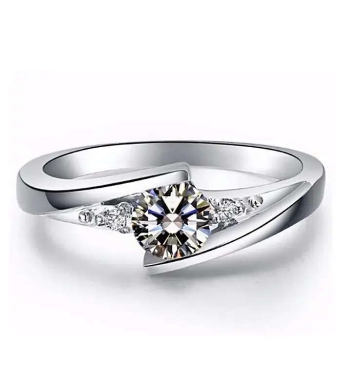 Anillos de acero inoxidable chapados en plata para mujer | Anillo cuadrado de circonita cúbica | Accesorios de joyería al por mayor tamaño 5-10 2