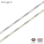 pulsera de moissanita de Color D para mujeres y niñas, pulseras de plata de ley S925, cadena, joyería de boda, regalos con certificado 1