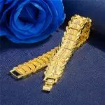 Reloj de pulsera de oro de 24K para hombre, cadena de reloj de pulsera ancha, joyería chapada en oro, moneda europea, moda Retro, 21cm, venta al por mayor 3 Reloj de pulsera de oro de 24K para hombre, cadena de reloj de pulsera ancha, joyería chapada en oro, moneda europea, moda Retro, 21cm, venta al por mayor 3