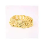 Elegante pulsera para hombre chapada en oro de 18 quilates: estilo clásico, diseño grueso y pesado, perfecta para regalos y fiestas, para otoño 5