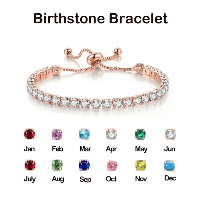 ✨ Pulsera Tennis "Gema Natal" – Ajustable y Personalizada con Circonia 2