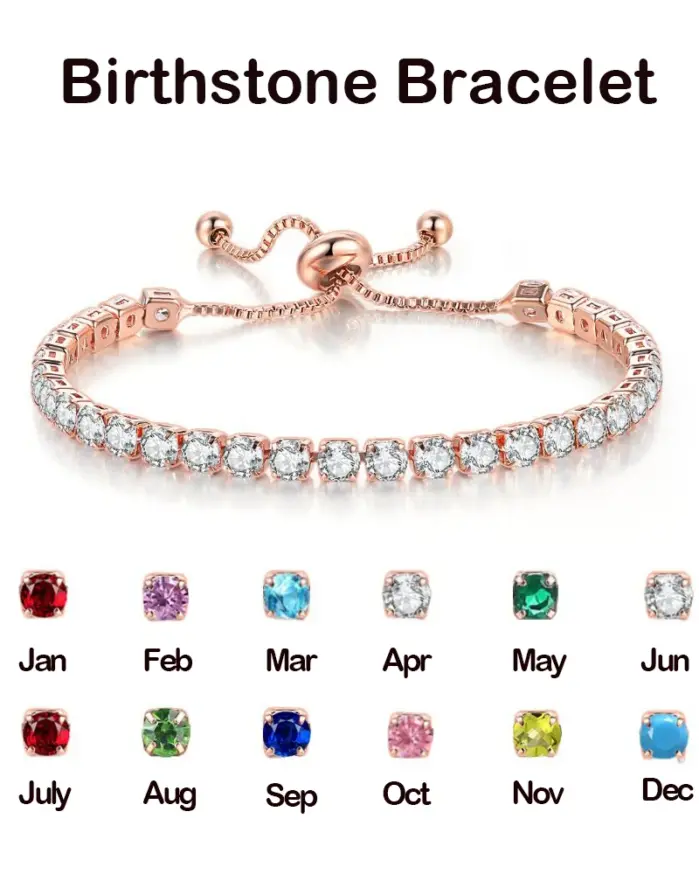 ✨ Pulsera Tennis "Gema Natal" – Ajustable y Personalizada con Circonia 2