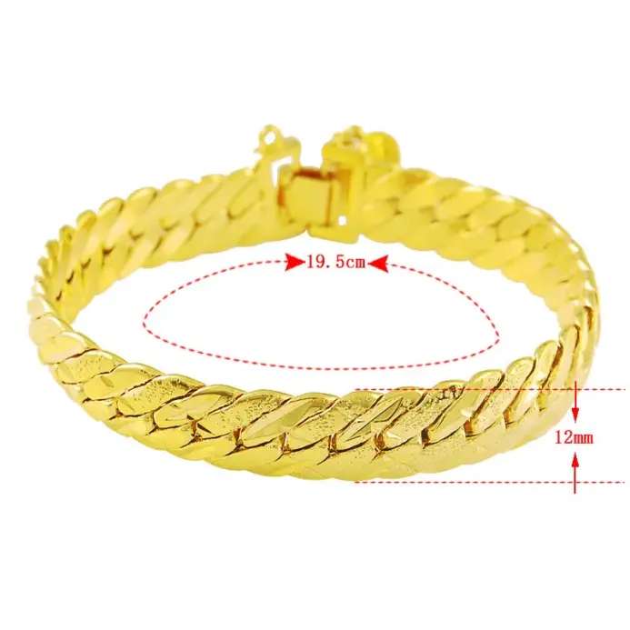 Pulsera de hombre agresiva de oro real de oro puro 24K 9999 de lujo 2