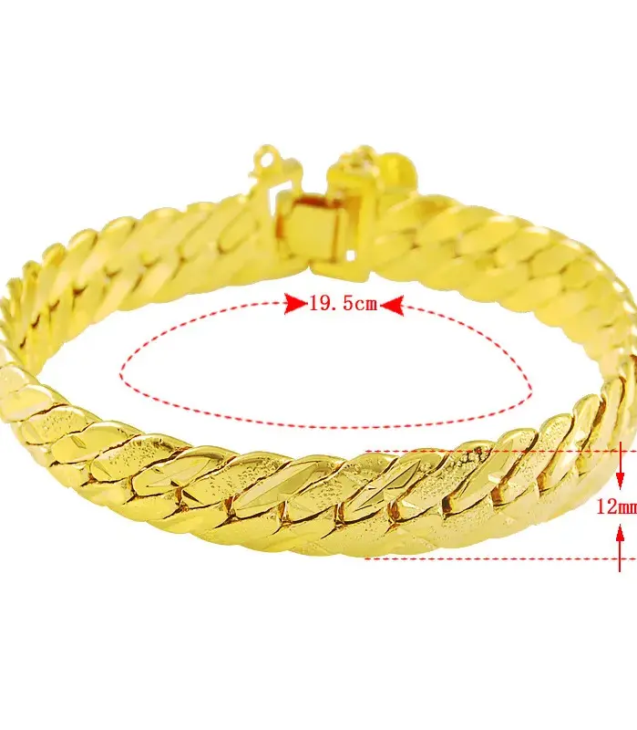 Pulsera de hombre agresiva de oro real de oro puro 24K 9999 de lujo 2