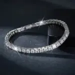 NeeTim-pulsera de tenis de moissanita de 3mm, 4mm, 5mm y 6,5mm, pulseras originales de plata de ley s925 con diamantes de laboratorio para mujeres y hombres, cadenas 3