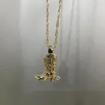 🤠 Collar "Rodeo Star" – Acero 316L, Bota y Sombrero Vaquero en Oro 18K 4