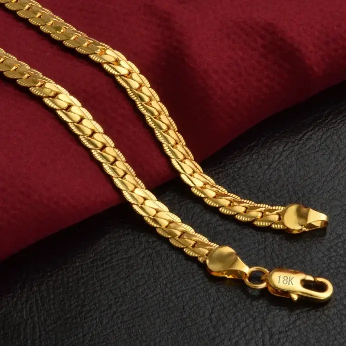 ✨ Collar "Full Gloss Curb 5mm" – Plata .925 y Oro 18K Luxury 1