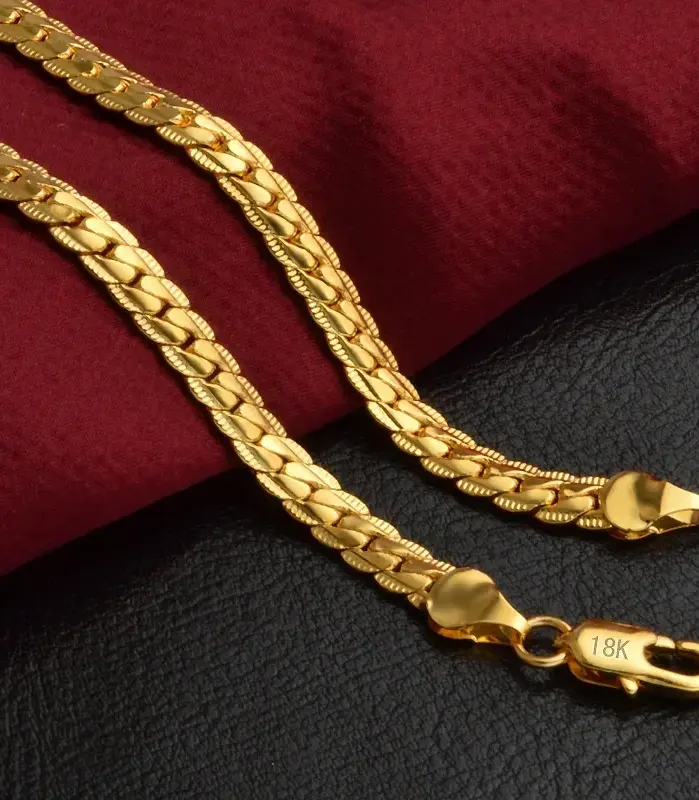 ✨ Collar "Full Gloss Curb 5mm" – Plata .925 y Oro 18K Luxury 1