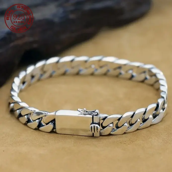 ⛓️ Pulsera "Punk Titan S925" – Plata Sólida 8mm (Garantía Eterna) 1
