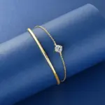 Pulsera de moissanita de 6,5mm para mujer, brazalete ajustable de doble cadena de Plata de Ley 925, joyería 3