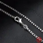 Collar plano de Plata de Ley 925 de 2MM, cadena para mujeres y hombres, joyería para fiesta y boda, regalo 2