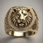 Un anillo del Rey León ligeramente circón para hombres y mujeres. 1