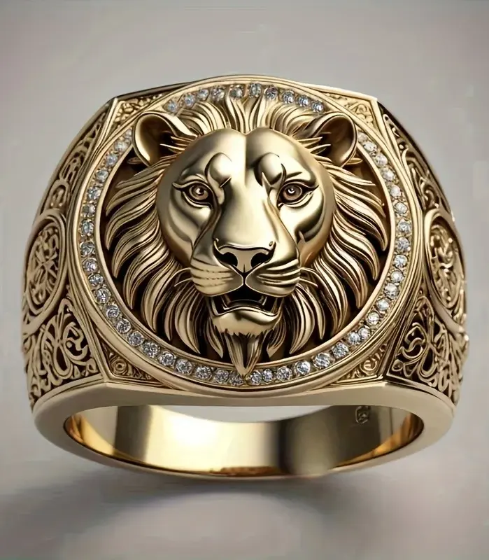 Un anillo del Rey León ligeramente circón para hombres y mujeres. 1