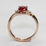 elegante anillo de joyería de plata 925 para mujer forma ovalada rubí circón piedras preciosas oro rosa anillos abiertos boda fiesta Ornanmet 4
