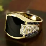 ⬛ Anillo "Dark Mirror Sovereign" – Estilo Retro Étnico Dominante 2
