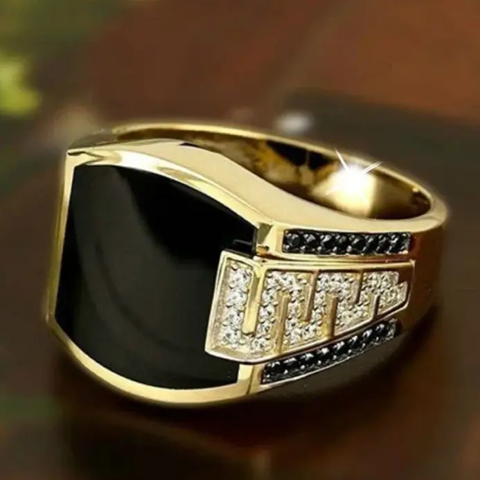 ⬛ Anillo "Dark Mirror Sovereign" – Estilo Retro Étnico Dominante 2