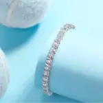 Pulsera de Moissanita de 4 mm LinkerLove, Brazalete de Plata de Ley S925 para Mujer, Chapado en Oro de 18K, VVS1, Color D, Diamante de Laboratorio, Joyería de Lujo 3