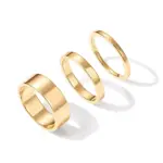 anillos apilables rellenos de oro de 18 quilates para mujer, conjunto de 3 anillos chapados en oro apilables minimalistas a la moda, anillo cómodo para mujer 1