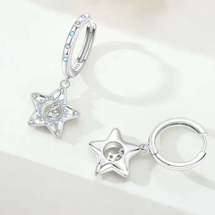 🌙 Pendientes "Blue Night Sky" – Plata S925 y Circonia Azul (Edición MISEFF) 2