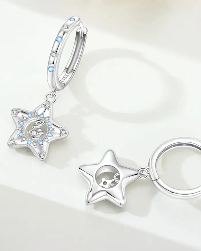 🌙 Pendientes "Blue Night Sky" – Plata S925 y Circonia Azul (Edición MISEFF) 2