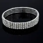 Tobillera de tenis con diamantes de imitación a la moda para mujer, cadena elástica de cristal multicapa en la pierna, pulsera de tobillo para playa de verano, joyería 6