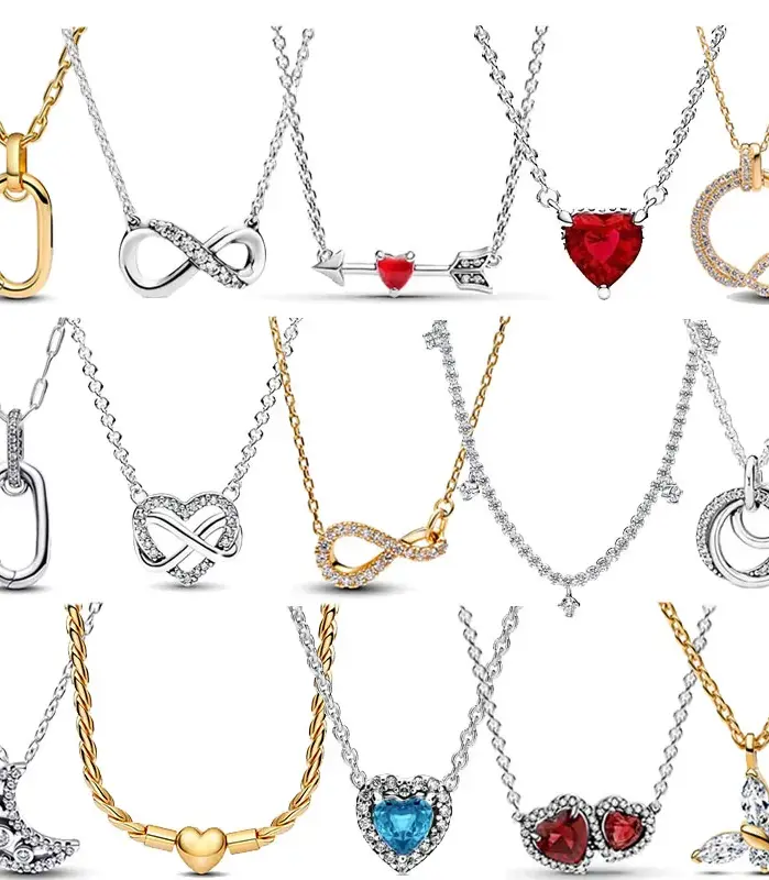 Deslumbrante exquisito encanto joyería de mujer regalo de fiesta de cumpleaños Plata de Ley 925 circón Luna Bowknot collar de corazón Circular 1