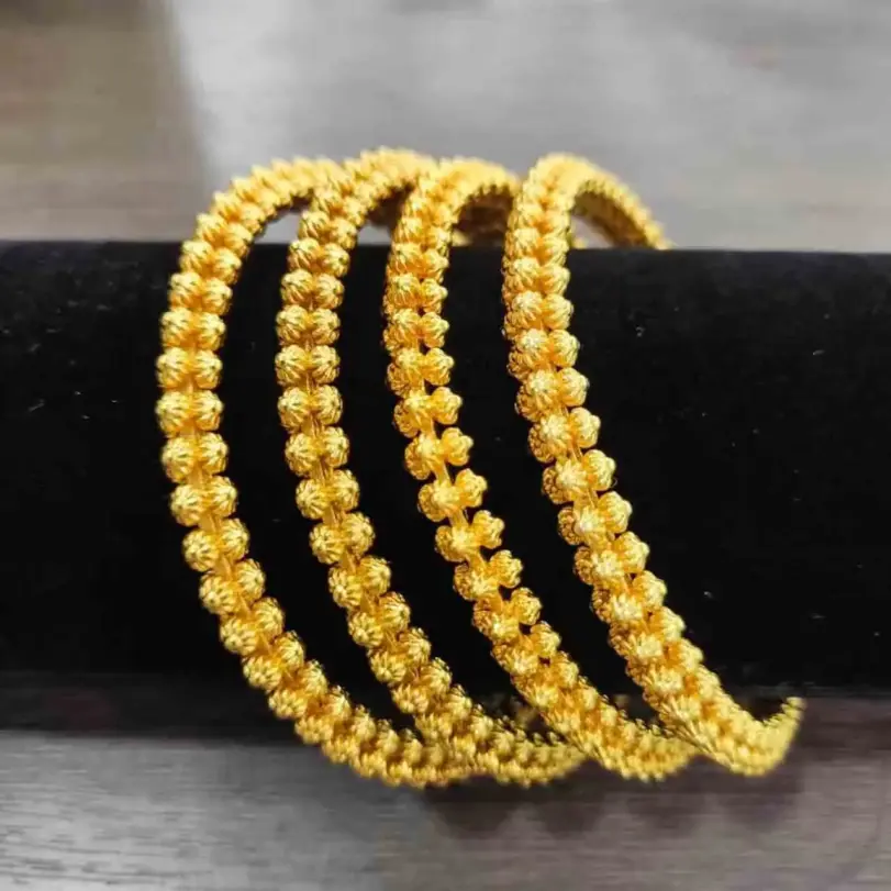 Pulsera de lujo estilo Ins de oro puro 24K 9999 pulsera de mujer Simple y generosa 3