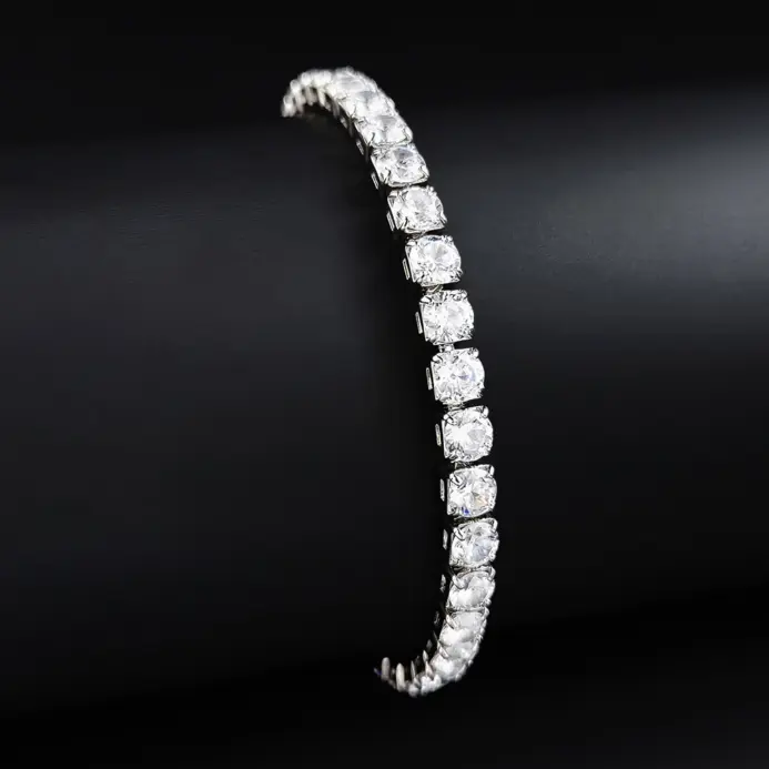 Pulsera redonda de lujo para mujer, brazalete de color plateado, regalo de aniversario, joyería, venta al por mayor, S5650, novedad de 2024 2