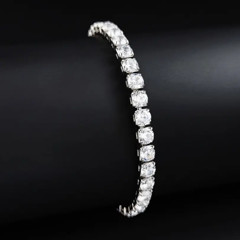 Pulsera redonda de lujo para mujer, brazalete de color plateado, regalo de aniversario, joyería, venta al por mayor, S5650, novedad de 2024 2