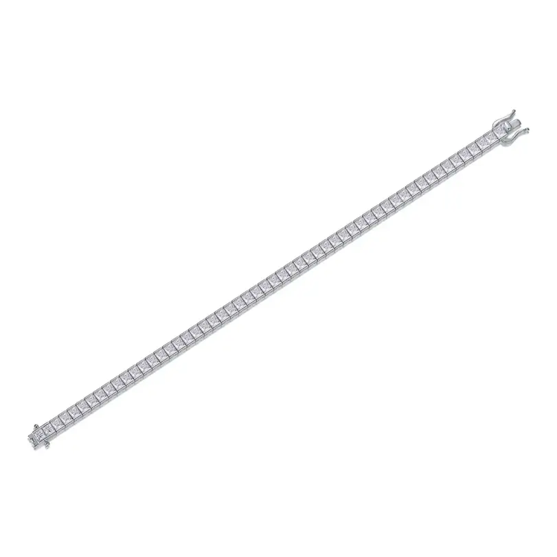 Pulsera de moissanita de 3mm para mujer s925, pulsera de moissanita para mujer, pulsera de moissanita completa de princesa de Color D para mujer 5
