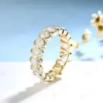 Anillos Kuololit de moissanita ovalados y esmeralda de 6,3 quilates para hombres y mujeres, anillo de plata de oro amarillo de 18 quilates, 14 quilates y 10 quilates para compromiso y boda 4