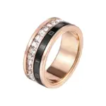 Anillo giratorio de cristal con números romanos negros y círculo, anillo de compromiso nupcial para boda, regalo de Navidad, joyería para mujer, venta al por mayor 1