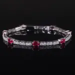 pulsera de tenis de rubí cultivada en laboratorio de BALLET para mujer, brazalete de piedra natal de Plata de Ley 925, pulsera de lujo para fiesta, regalo 1