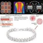 Pulseras de circonia cúbica de cristal para mujer, pulsera de Color plateado, pulsera de terapia magnética para pérdida de peso, joyería para la salud 4