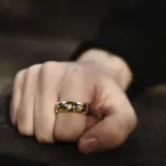 Anillo de tungsteno con meteorito de 8 mm para hombre, joyería de moda, anillos de boda para hombre, anillos de compromiso con incrustaciones de hoja de oro, regalos finos, ajuste cómodo. 6