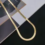 Collar de cadena plana de 4MM de oro de 18K de Plata de Ley 925 para mujer, joyería de buenos de lujo, gargantilla de regalo de boda para clavícula 2