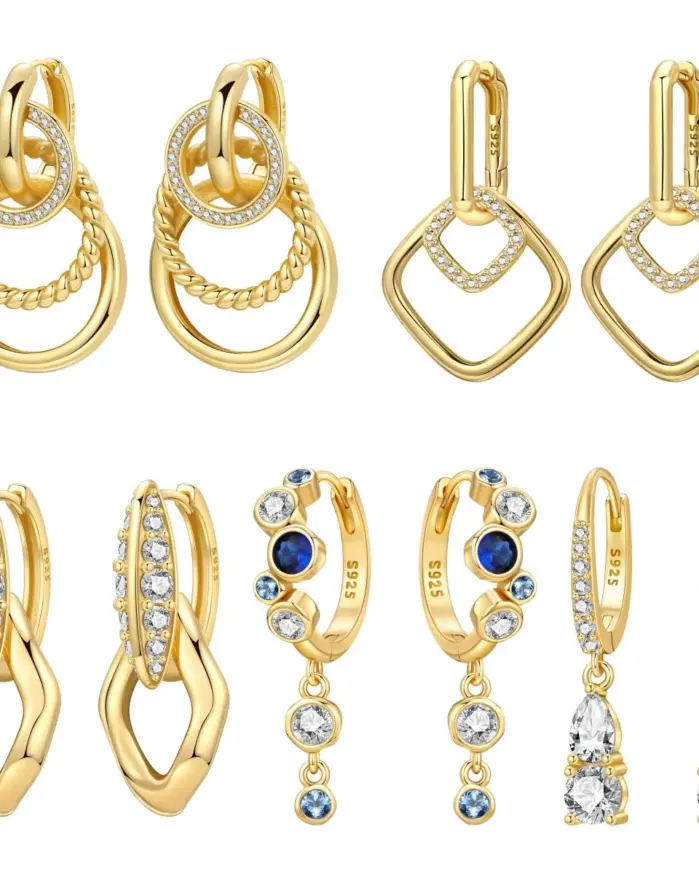 ✨ Pendientes "Golden Orbit" – Plata S925 Chapada en Oro 18K (Edición Orstarry) 1